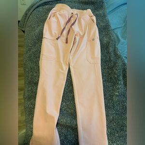 FIGS Women’s Pink Sand High Waisted Yola -Petite Skinny Scrub Pants
